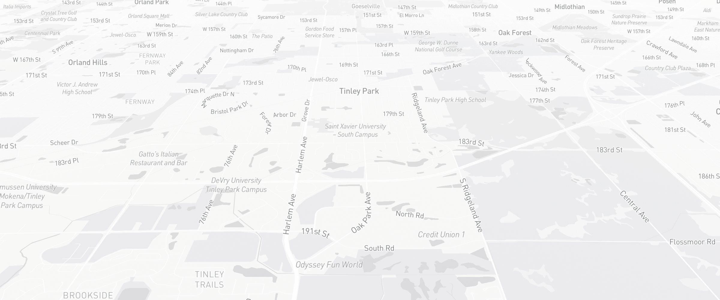 Neighborhood map of Tinley Park, IL — the area served by Life Insurance Agents of Tinley Park Group